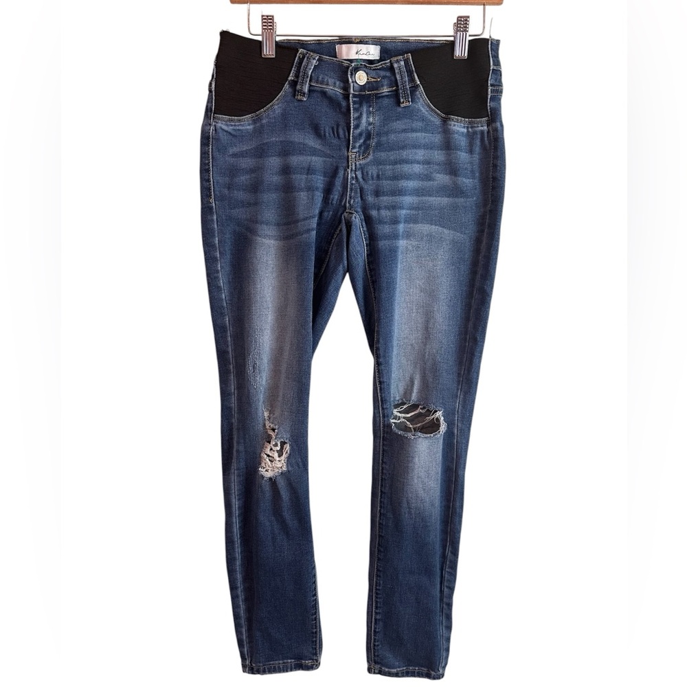 Maternity Distressed Skinny Jeans by KanCan